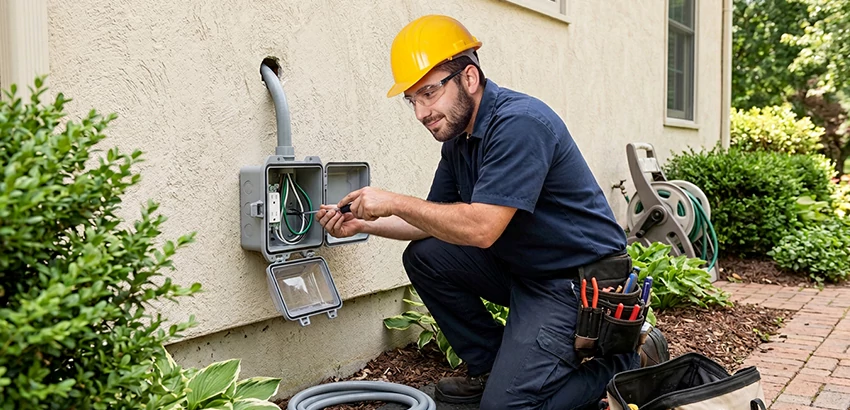 Outdoor Outlet Installation on Vinyl Siding in Alabaster